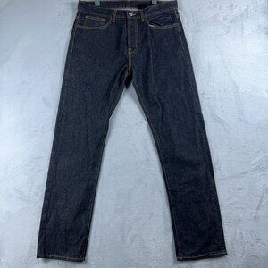 & Denim Straight Jeans Regular Waist Embroidered Pockets Womens Blue Size 32/32